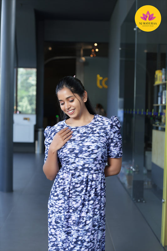 CUTE5 -ZIPLESS MATERNITY WEAR PUFF SLEEVE[SPUN COTTON]