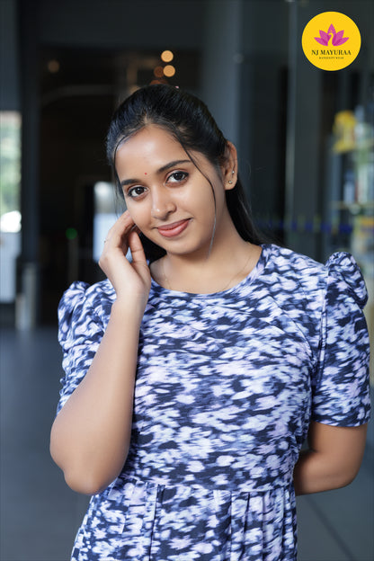 CUTE5 -ZIPLESS MATERNITY WEAR PUFF SLEEVE[SPUN COTTON]