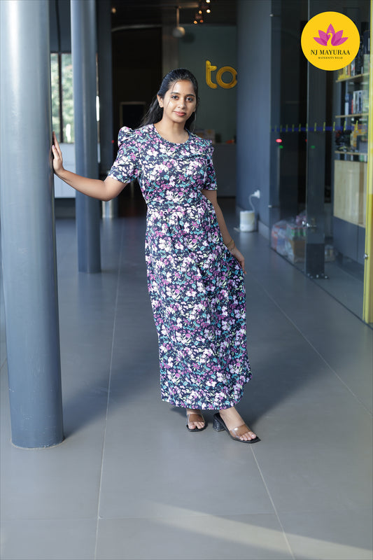 CUTE6 -ZIPLESS MATERNITY WEAR PUFF SLEEVE