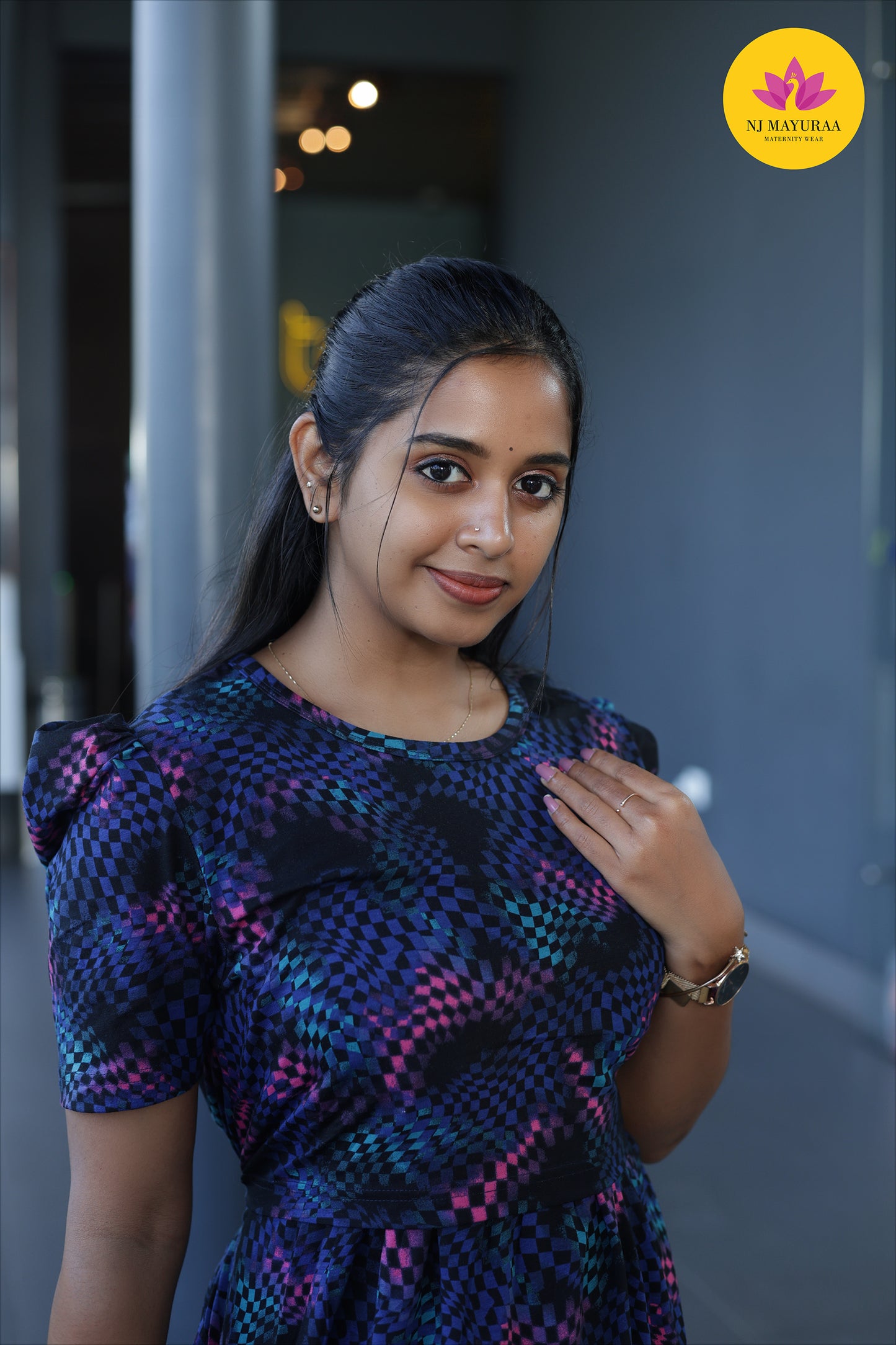 CUTE10 -ZIPLESS MATERNITY WEAR PUFF SLEEVE