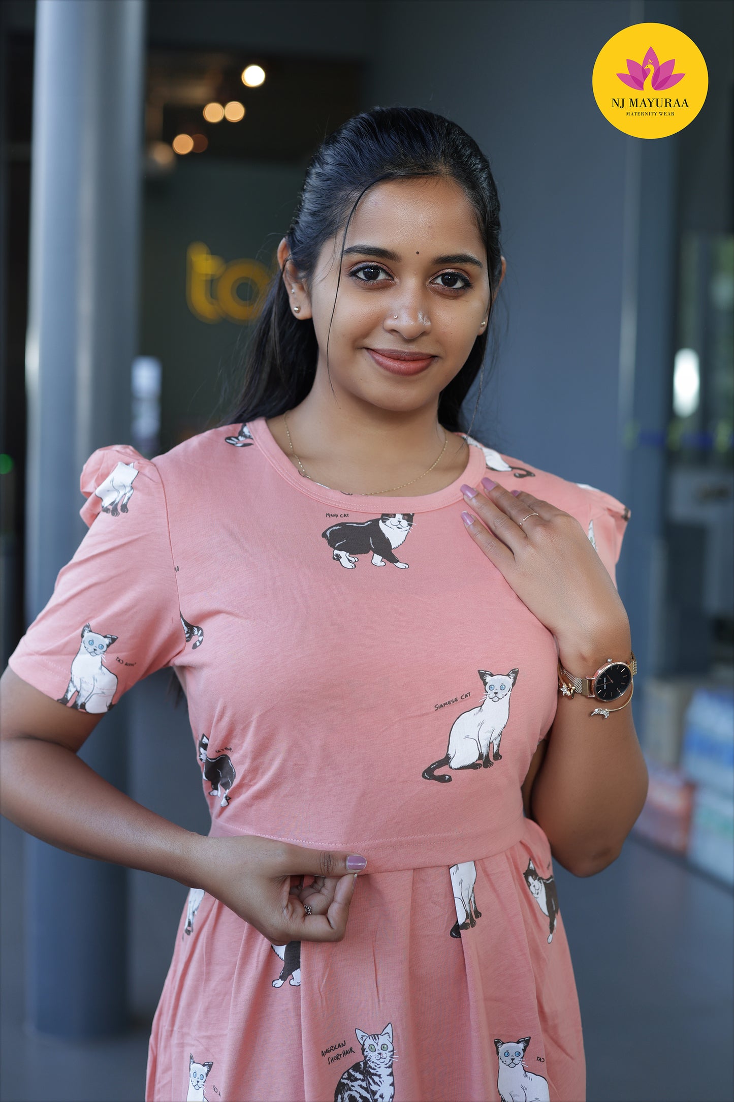 CUTE11 -ZIPLESS MATERNITY WEAR PUFF SLEEVE