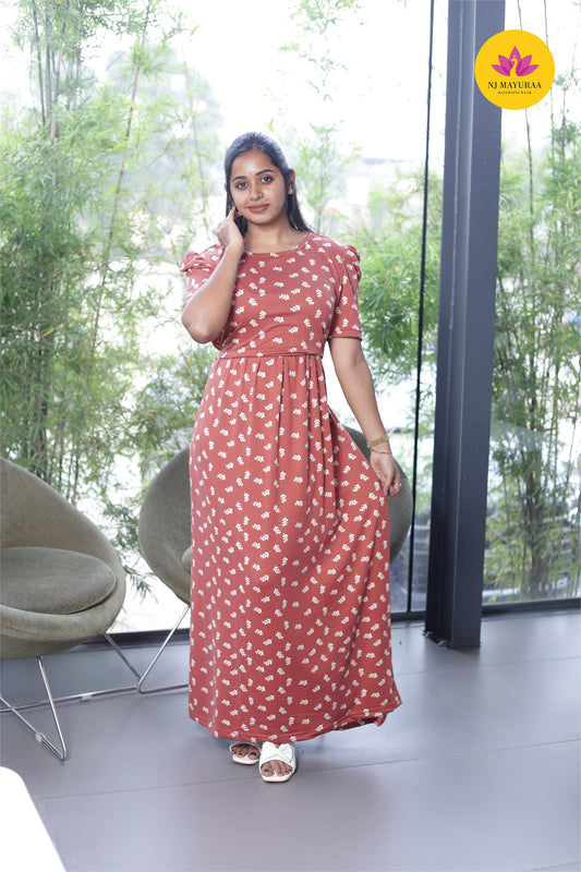 LOTUS 10 -ZIPLESS MATERNITY WEAR PUFF SLEEVE ( spun cotton)