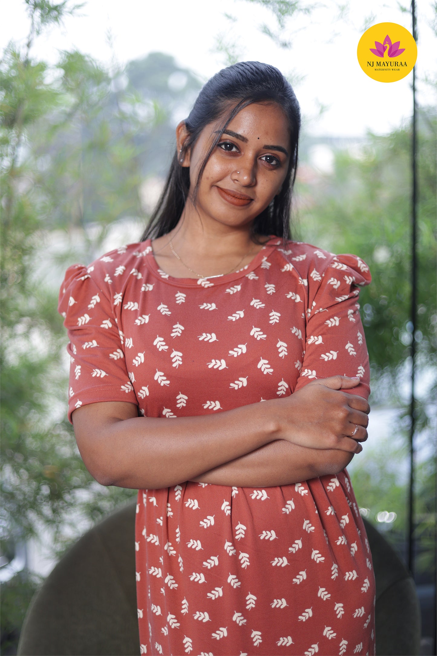 LOTUS 10 -ZIPLESS MATERNITY WEAR PUFF SLEEVE ( spun cotton)