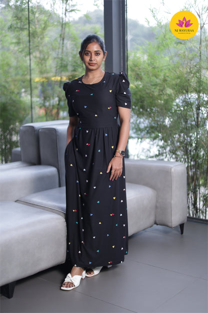 LOTUS 15 -ZIPLESS MATERNITY WEAR PUFF SLEEVE ( poly cotton)