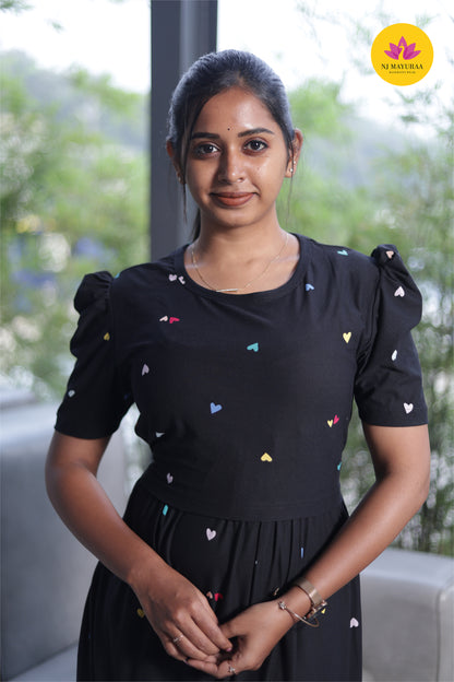 LOTUS 15 -ZIPLESS MATERNITY WEAR PUFF SLEEVE ( poly cotton)