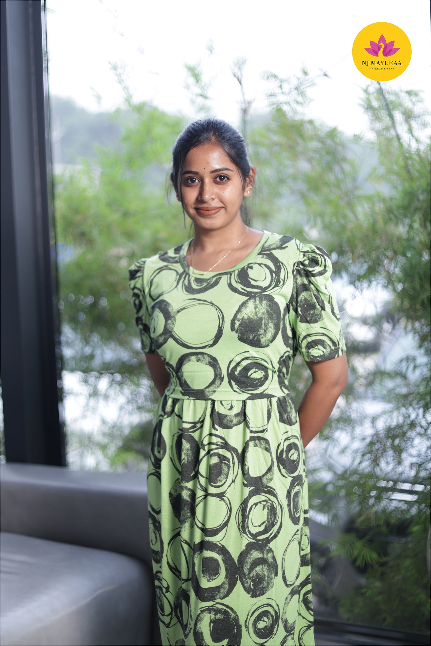 LOTUS 16 -ZIPLESS MATERNITY WEAR PUFF SLEEVE ( polycotton)