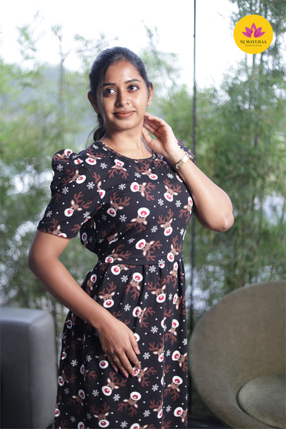 LOTUS 17 -ZIPLESS MATERNITY WEAR PUFF SLEEVE