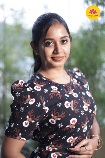 LOTUS 17 -ZIPLESS MATERNITY WEAR PUFF SLEEVE