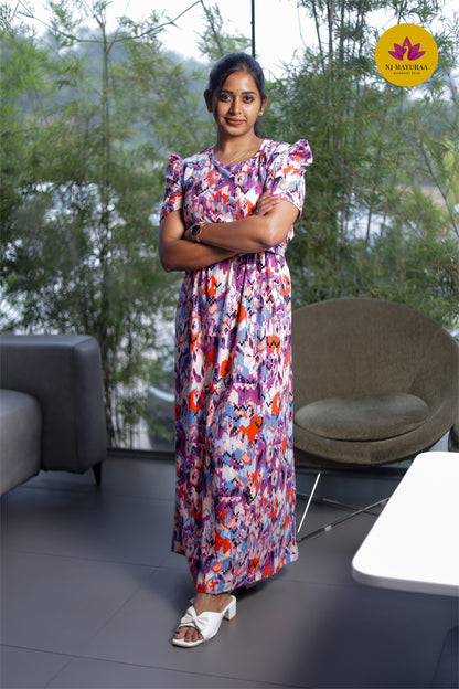 LOTUS 18 -ZIPLESS MATERNITY WEAR PUFF SLEEVE