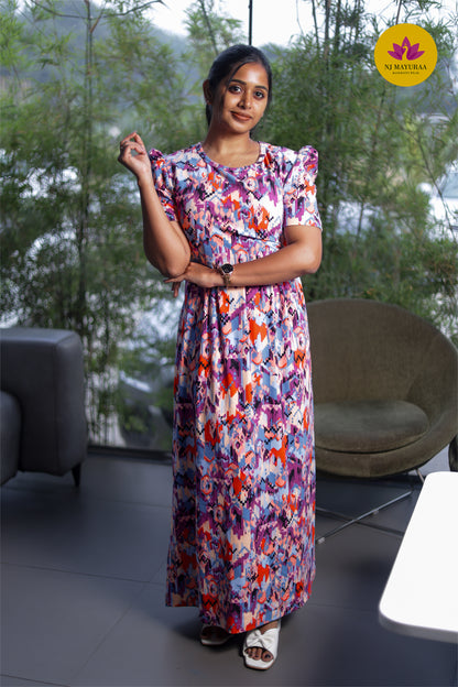 LOTUS 18 -ZIPLESS MATERNITY WEAR PUFF SLEEVE