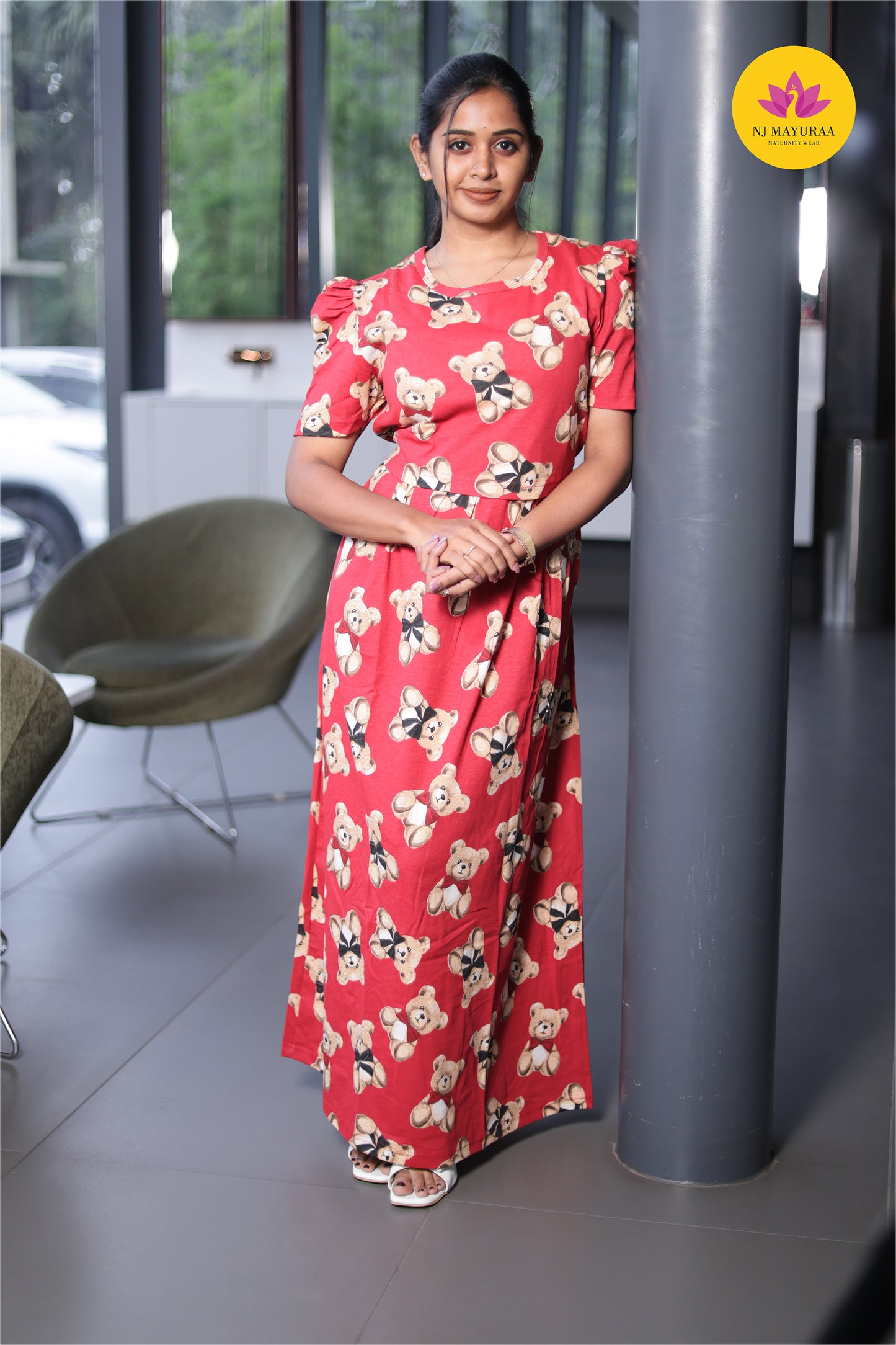 LOTUS 19 -ZIPLESS MATERNITY WEAR PUFF SLEEVE