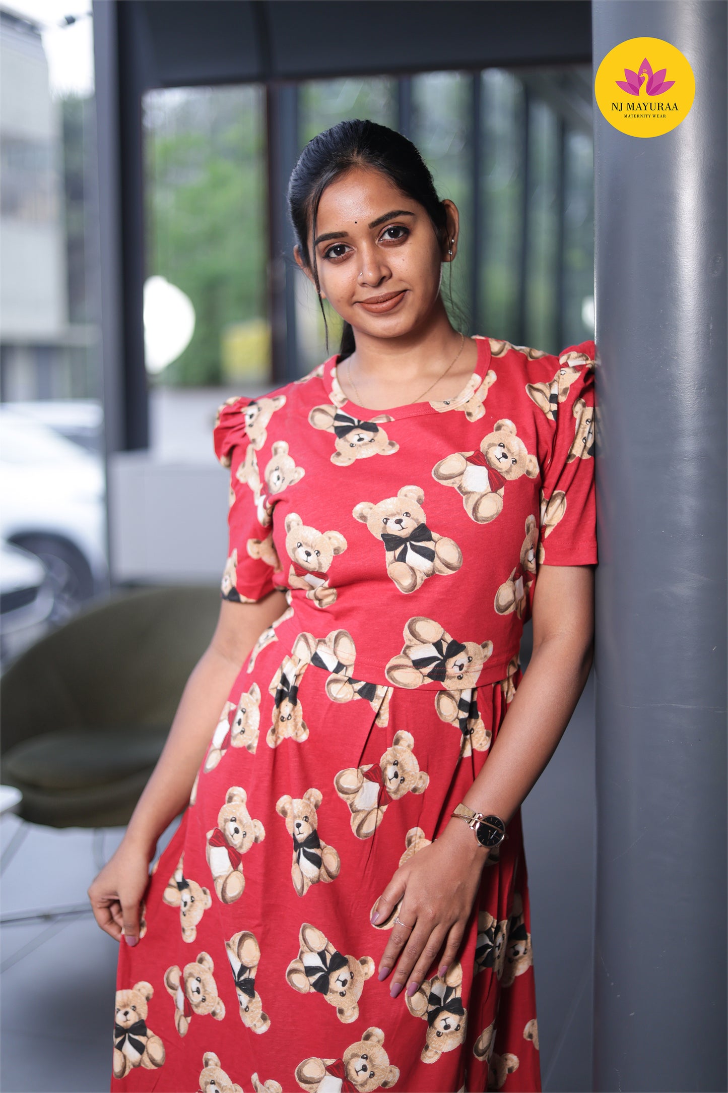 LOTUS 19 -ZIPLESS MATERNITY WEAR PUFF SLEEVE