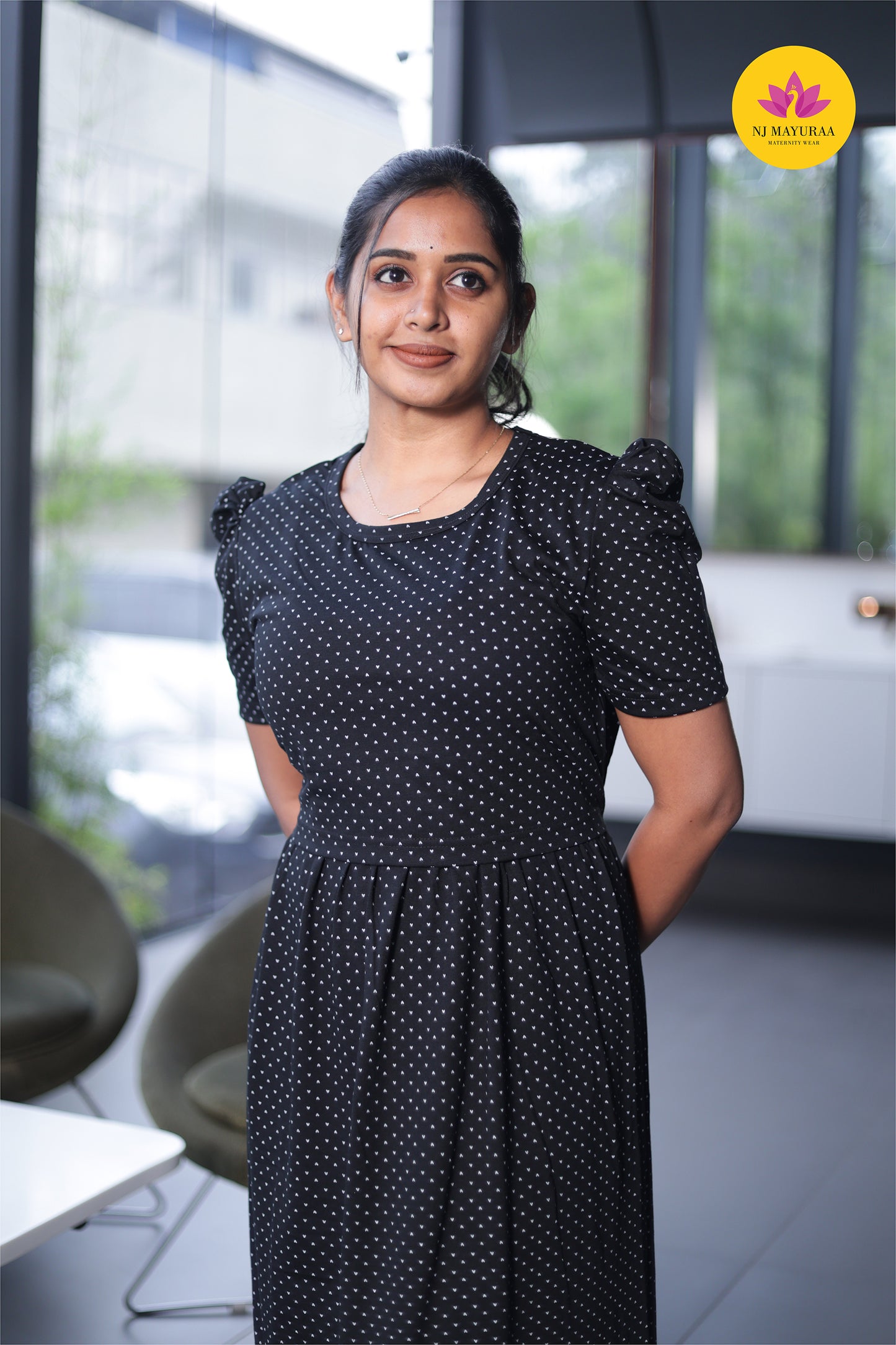 LOTUS 21 -ZIPLESS MATERNITY WEAR PUFF SLEEVE