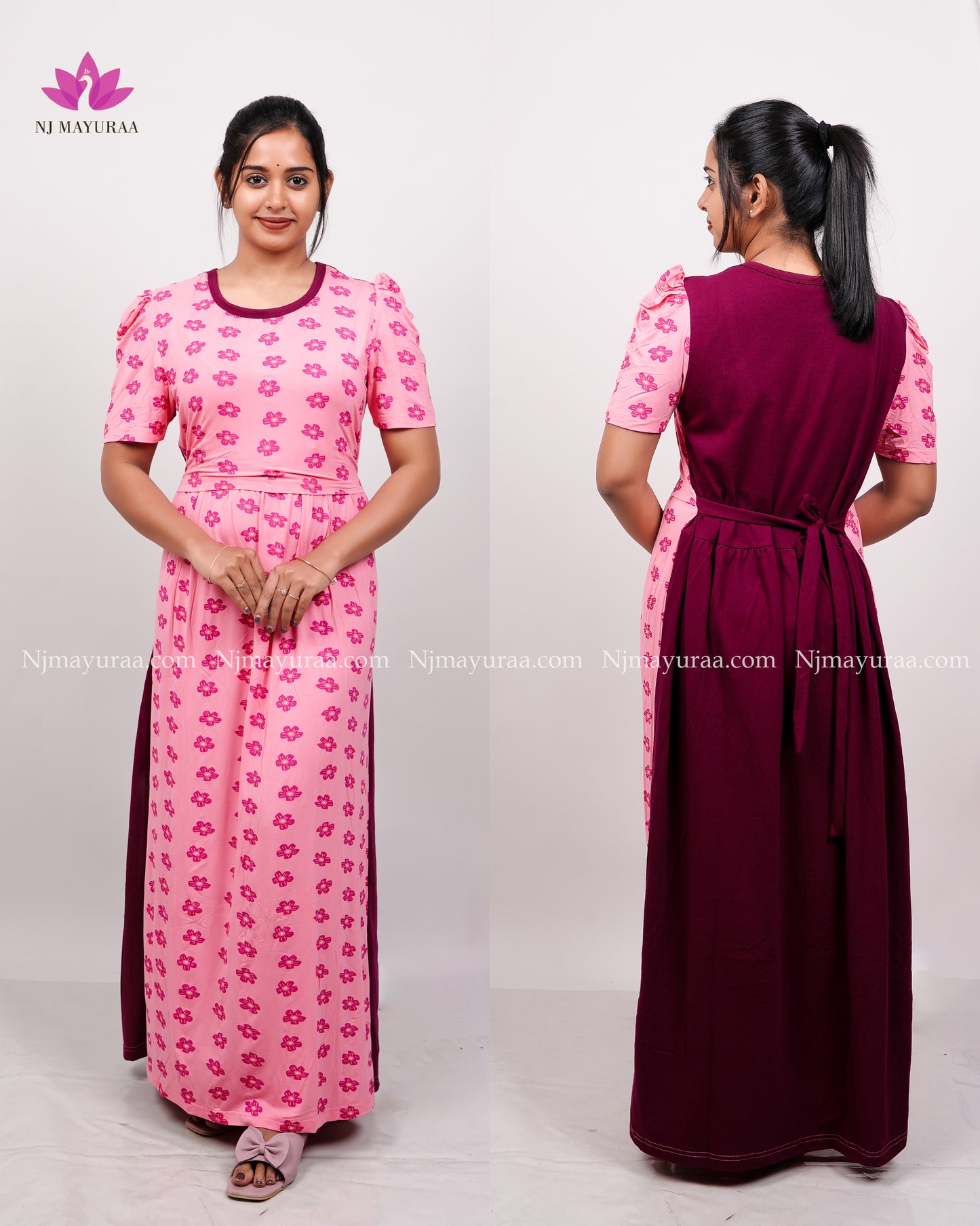 TENSI- PUFF SLEEVE FULL LENGTH DUAL COLOUR