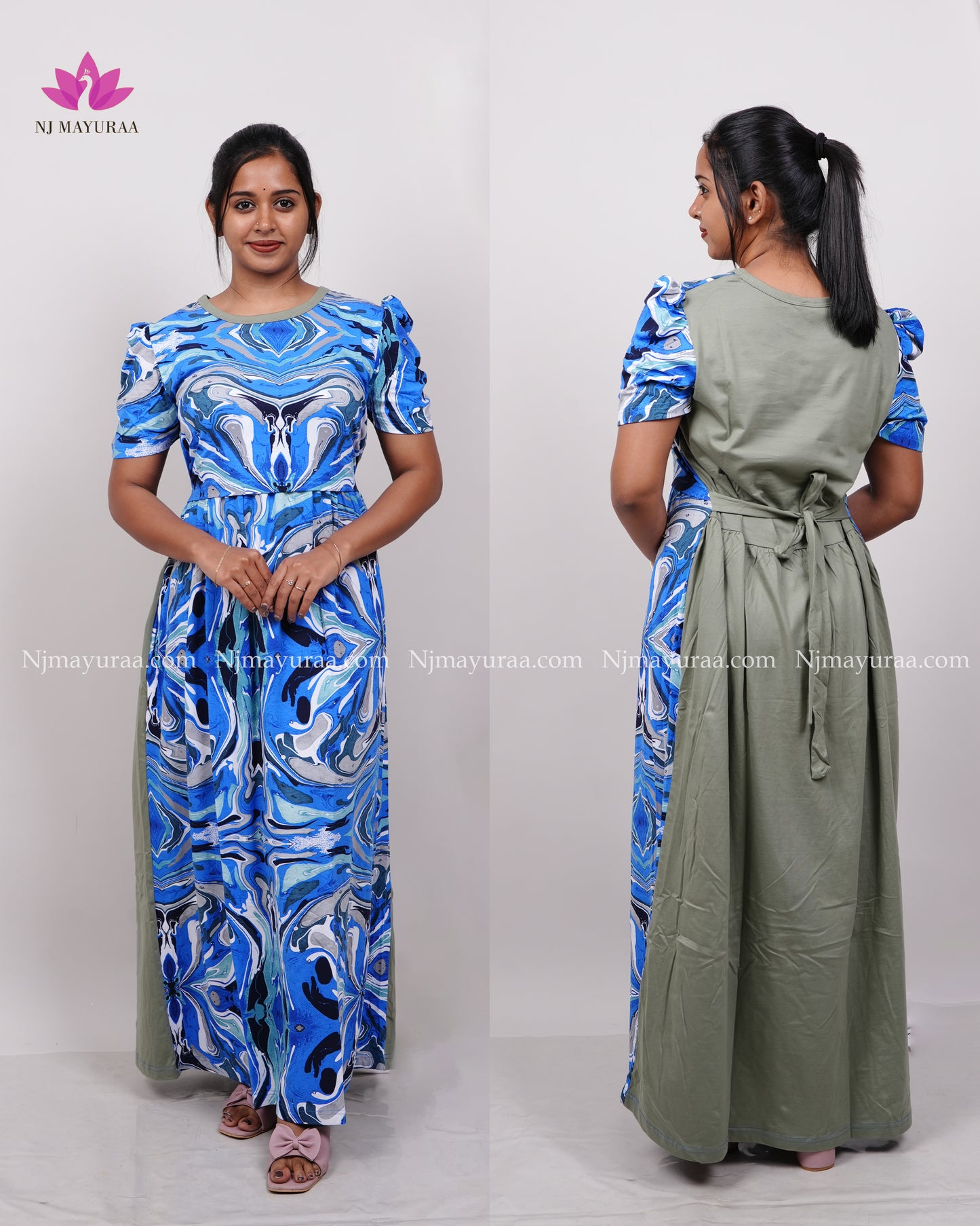 LUNA-PUFF SLEEVE DUAL COLOUR