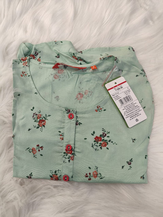 muted green-gray-Avaasa kurtis Top