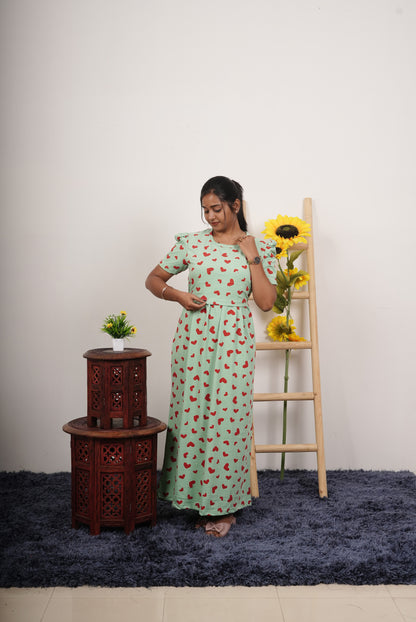AMETHYST-ZIPLESS MATERNITY WEAR  PUFF SLEEVE