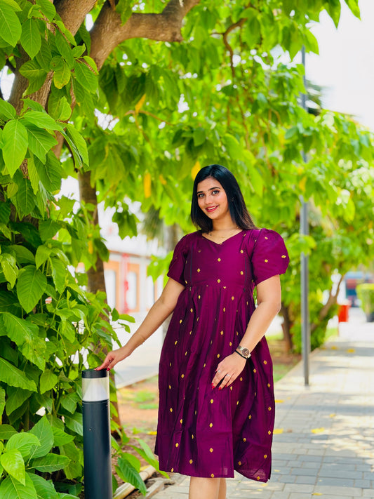 Violet-Maternity kurti with lining along Zip