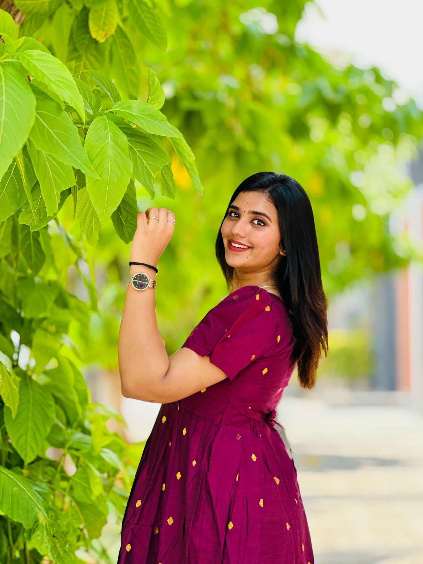 Violet-Maternity kurti with lining along Zip