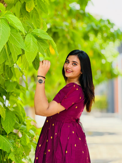 Violet-Maternity kurti with lining along Zip