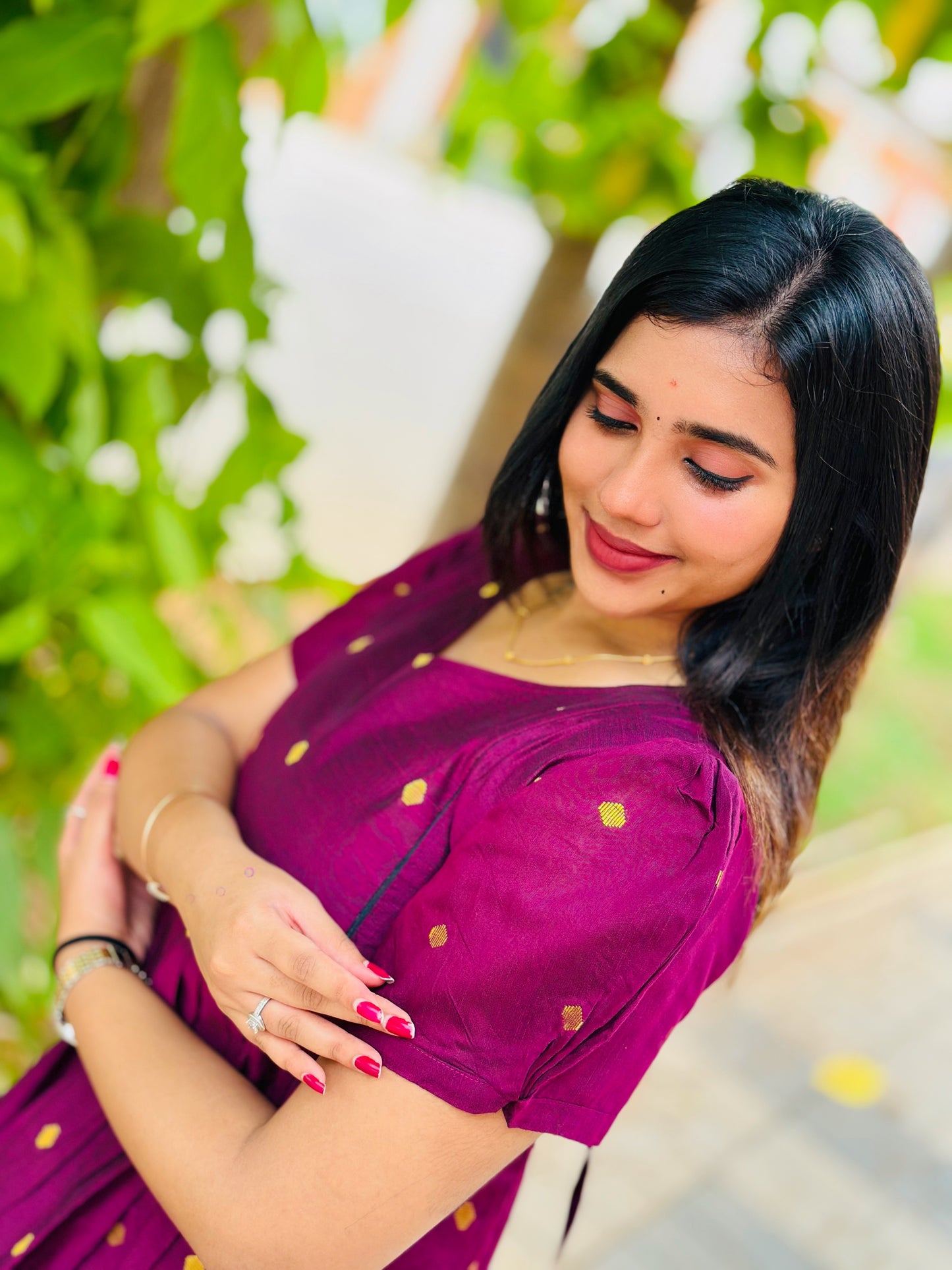 Violet-Maternity kurti with lining along Zip