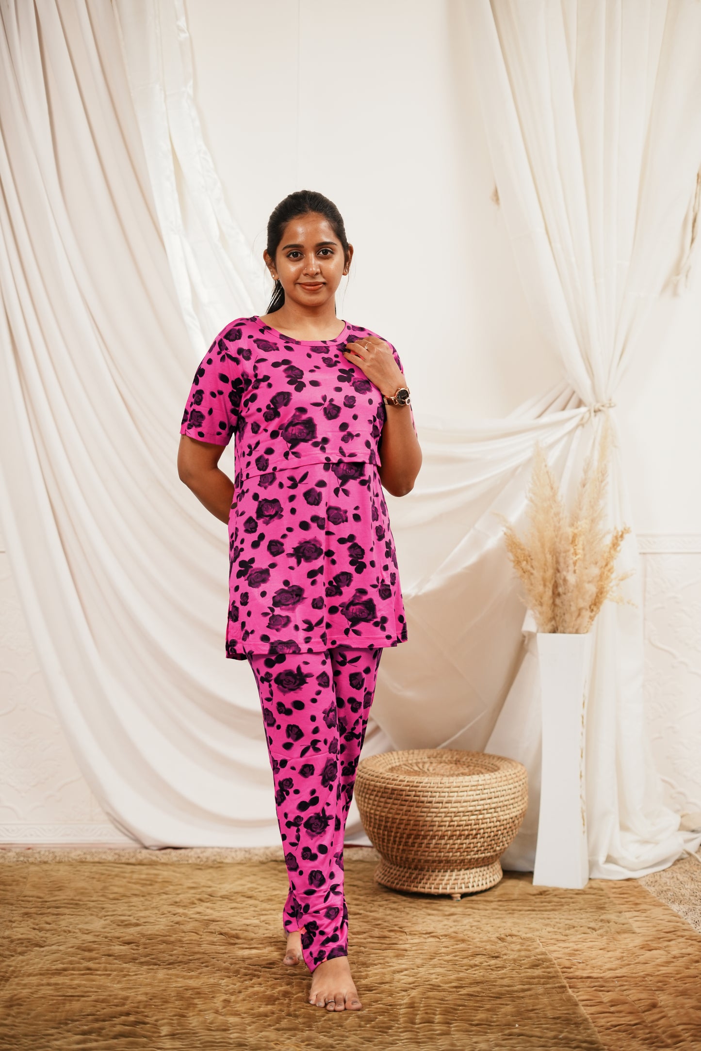 FLORAL PATTERN - ZIPLESS FEEDING PANT SET