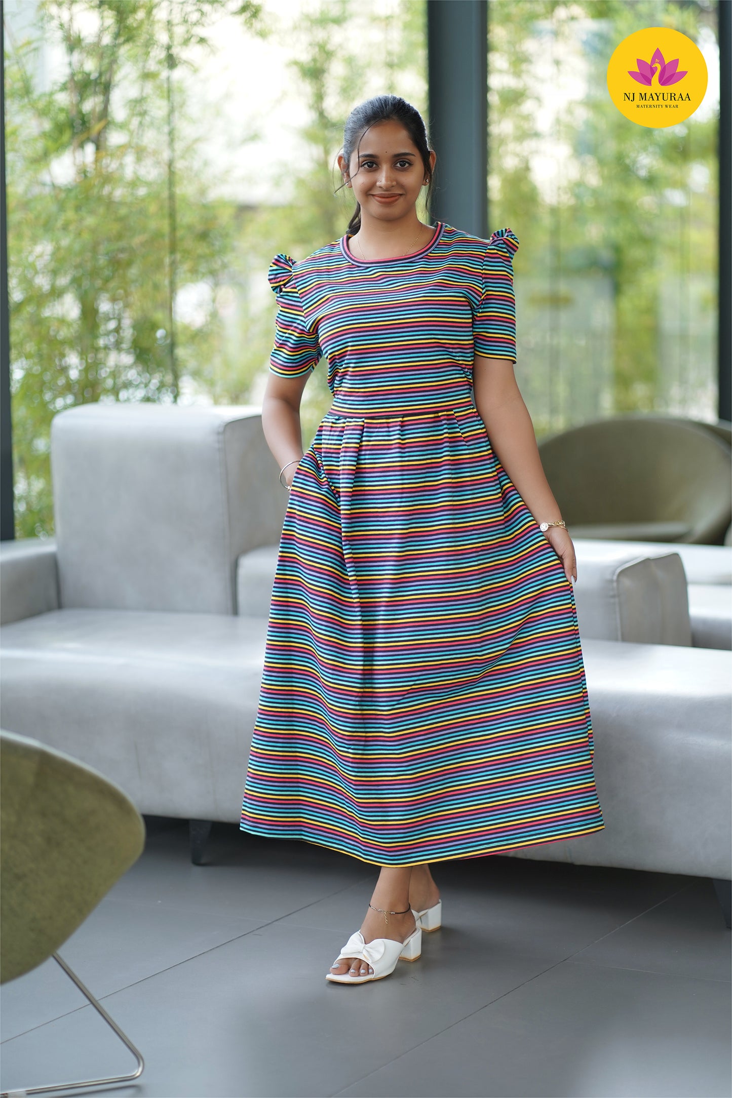 Jaya5 - ZIPLESS FEEDING MATERNITY WEAR  ( Midi length )