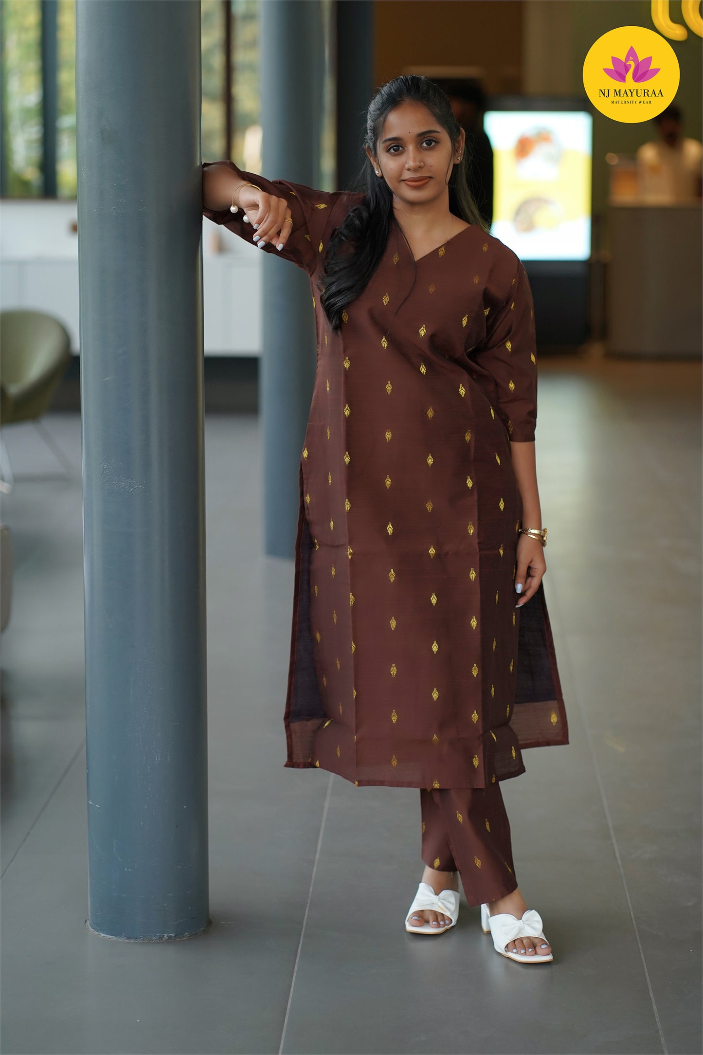 Jaya21-kurti 3pcs set ( top & pant without dupatta) Non feeding