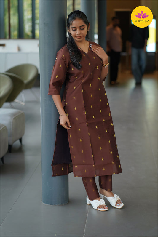 Jaya21-kurti 3pcs set ( top & pant without dupatta) Non feeding