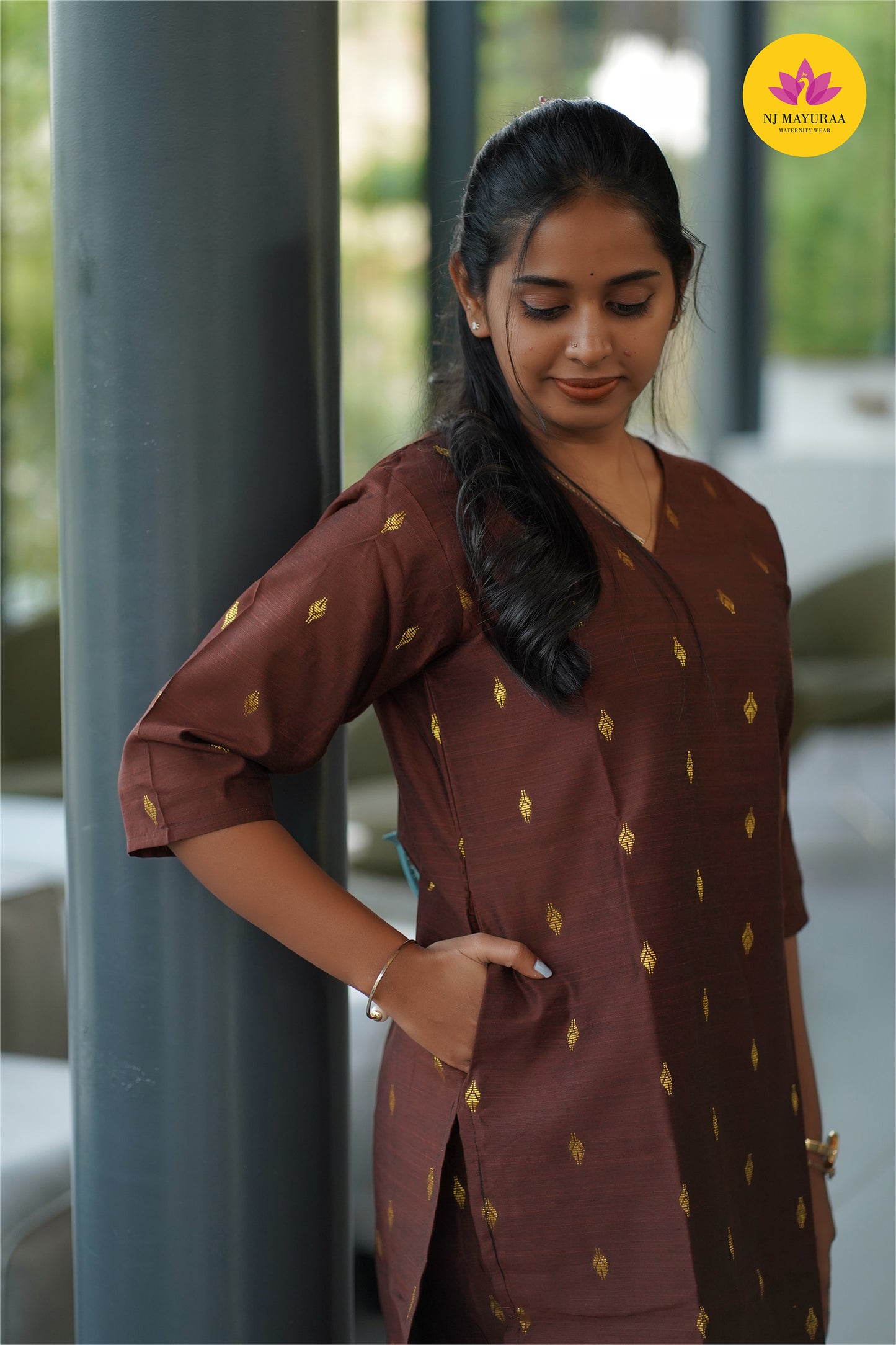 Jaya21-kurti 3pcs set ( top & pant without dupatta) Non feeding