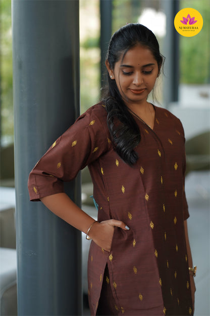 Jaya21-kurti 3pcs set ( top & pant without dupatta) Non feeding