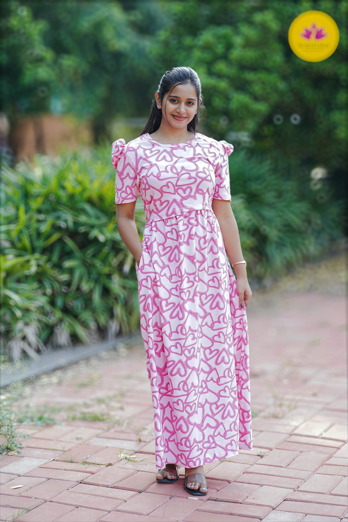 CUTE33-ZIPLESS MATERNITY WEAR PUFF SLEEVE