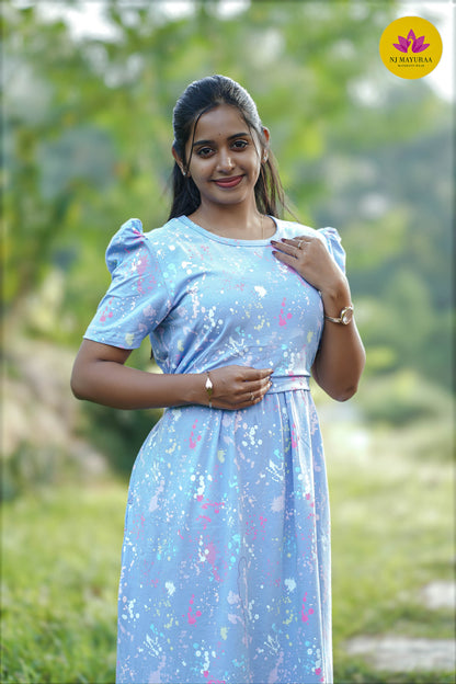 CUTE42-MATERNITY WEAR  ( Midi length )47 INCH LENGTH