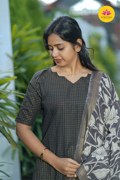 valli 1 - kurti set with dupatta with lining ( Non maternity)