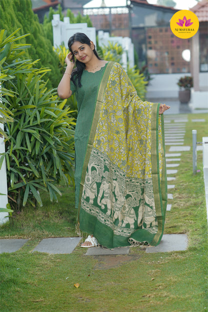 valli 4 - kurti set with dupatta with lining ( Non feeding)