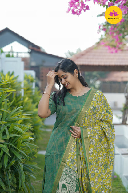 valli 4 - kurti set with dupatta with lining ( Non feeding)