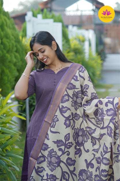 valli 5 - kurti set with dupatta with lining ( Non maternity)