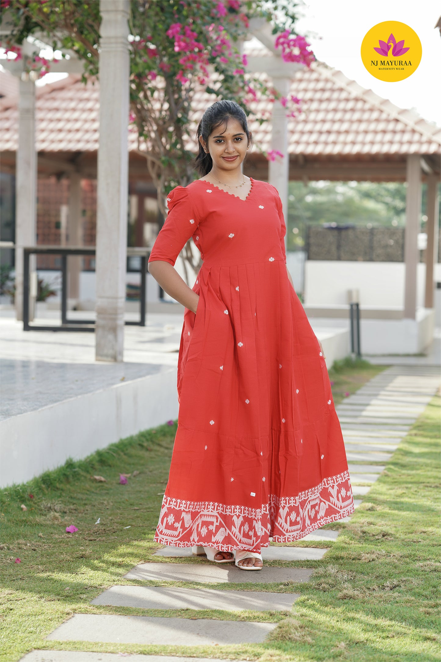 valli 13 - kurti gown with lining 2 side zip  ( Feeding maternity)