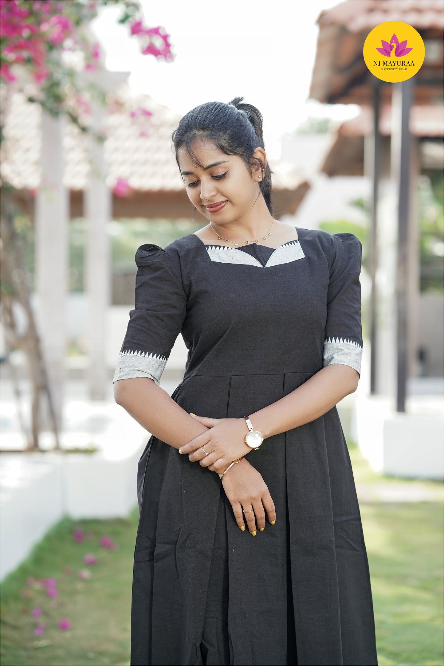 valli 16 - kurti gown with lining 2side zip  ( Feeding maternity)