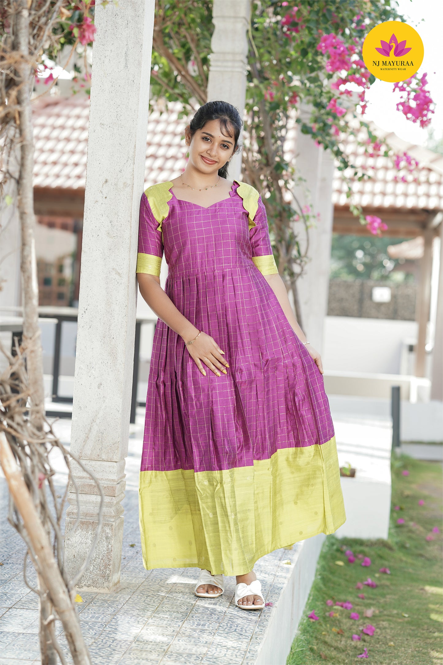 valli 18 - kurti gown with lining 2side zip  ( Feeding maternity)