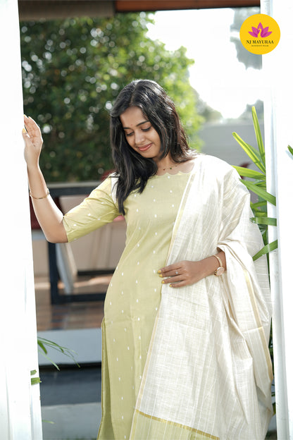 valli 8 - kurti set with dupatta with lining 2side zip ( feeding maternity)