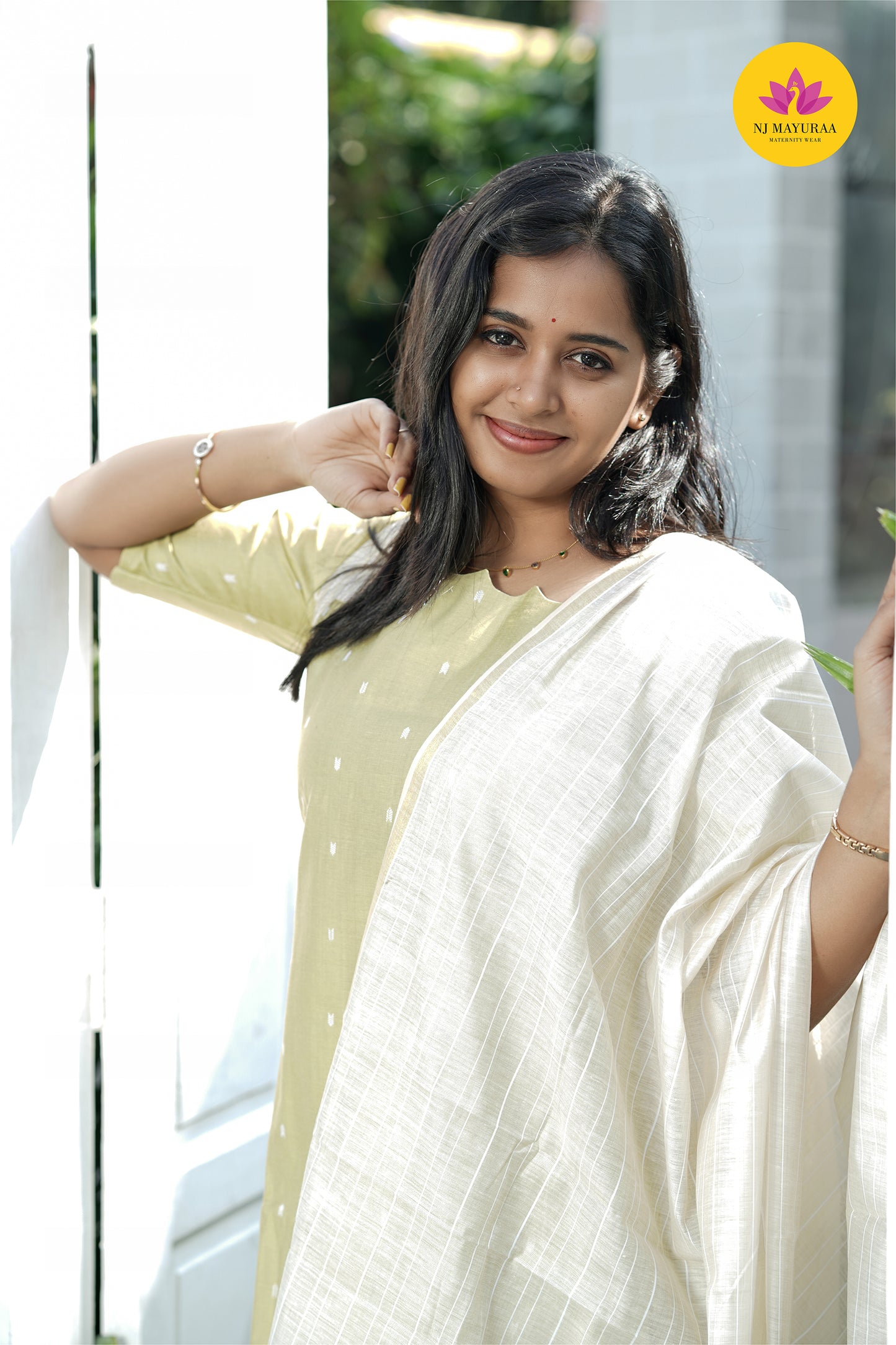 valli 8 - kurti set with dupatta with lining 2side zip ( feeding maternity)