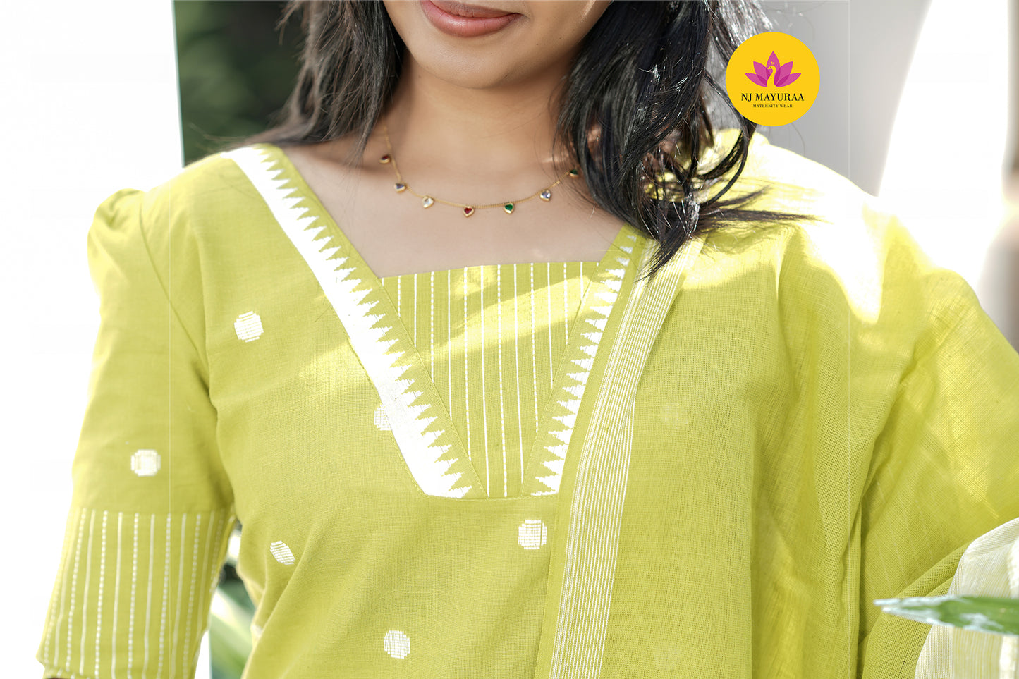 valli 10 - Feeding kurti set with dupatta ( with lining) 2side zip available