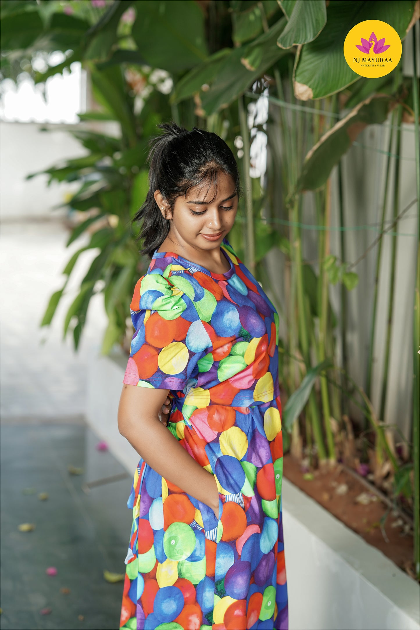 VALLI 50-ZIPLESS MATERNITY WEAR PUFF SLEEVE