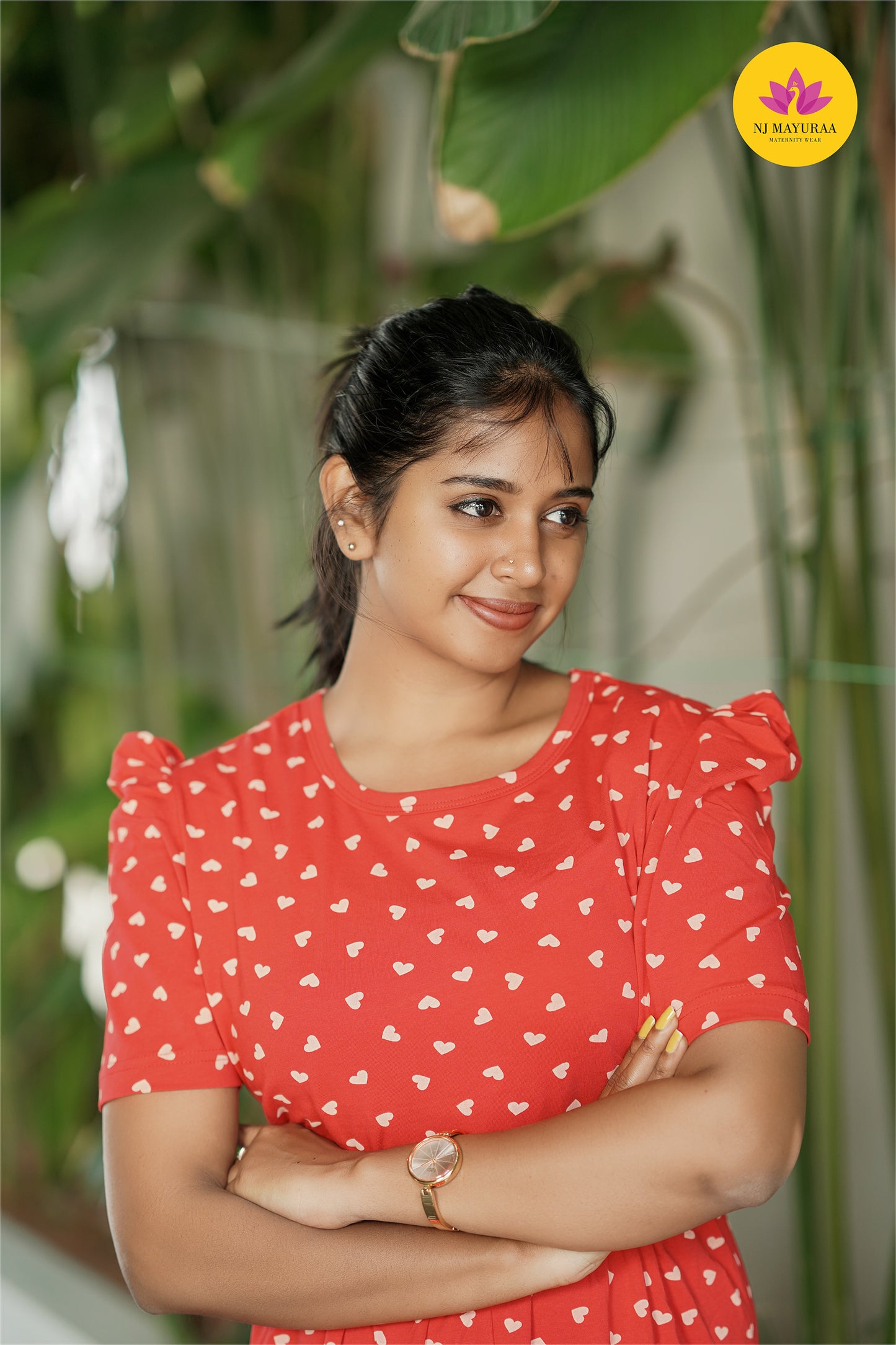 VALLI 51-ZIPLESS MATERNITY WEAR PUFF SLEEVE