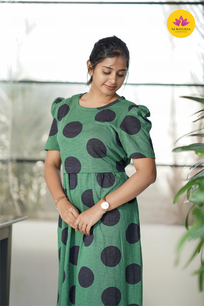 VALLI 53-ZIPLESS MATERNITY WEAR PUFF SLEEVE
