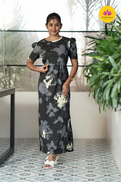 VALLI 54-ZIPLESS MATERNITY WEAR PUFF SLEEVE