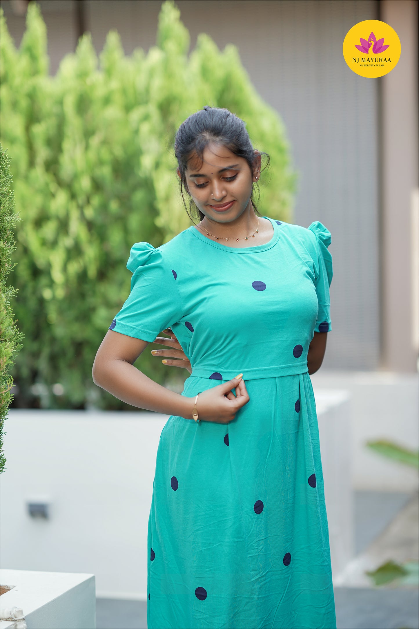 VALLI 62-ZIPLESS MATERNITY WEAR PUFF SLEEVE