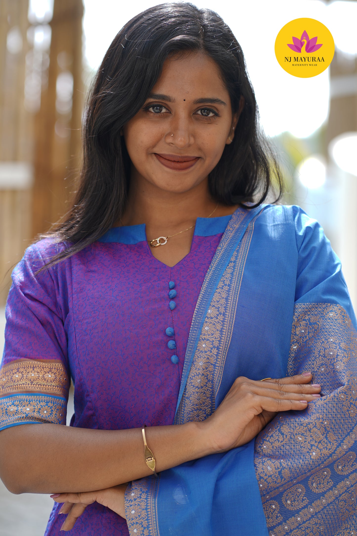 Hansi_02 - KURTI DHUPATTA SET( 2 Side Feeding Zip )