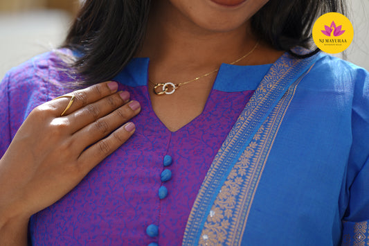 Hansi_02 - KURTI DHUPATTA SET( 2 Side Feeding Zip )